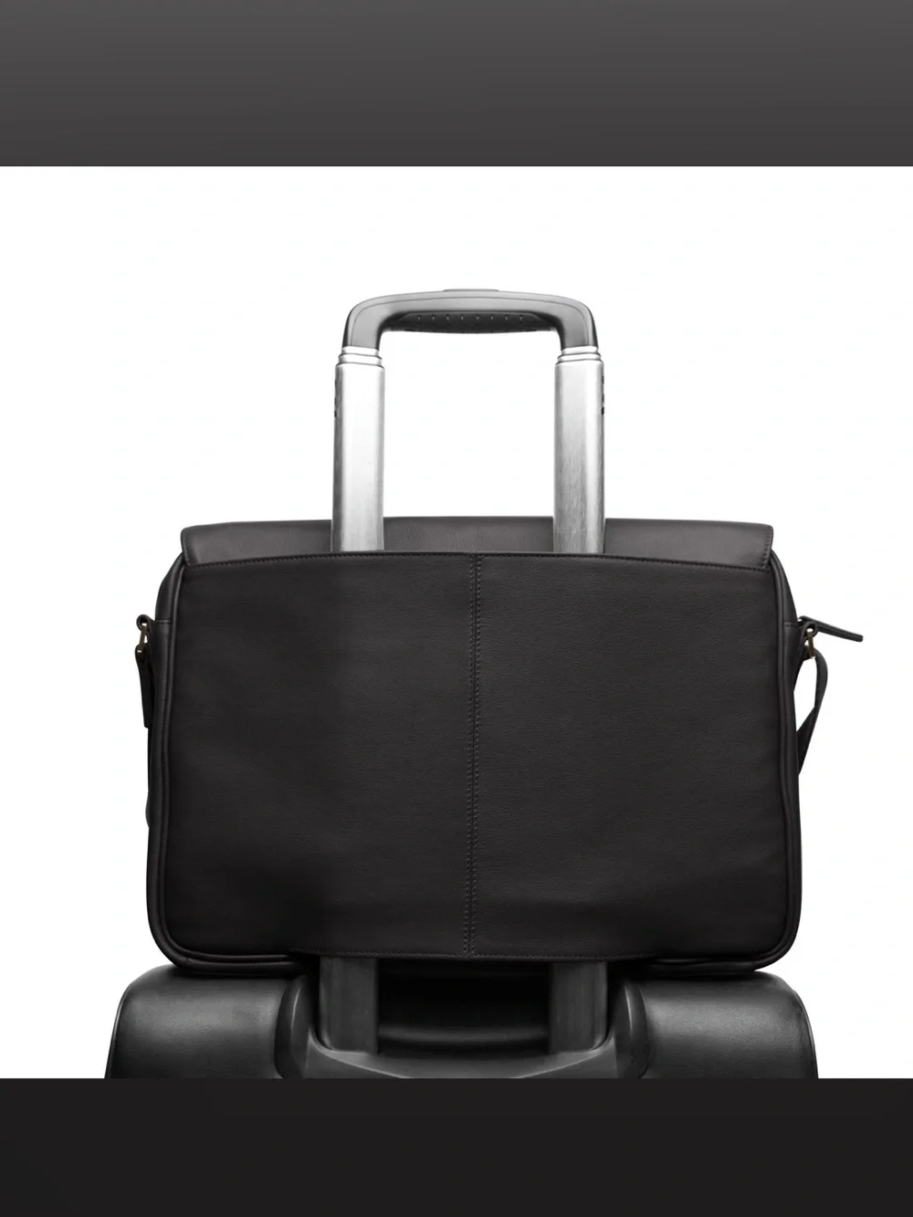 Leatherology Laptop Messenger Bag Black Onyx Full Grain Leather Briefcase Travel